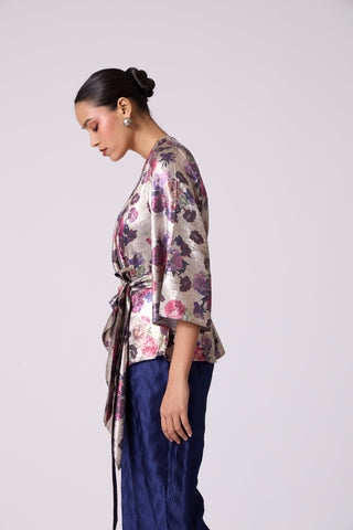 Vanessa Jacket - Metallic Grey & Navy