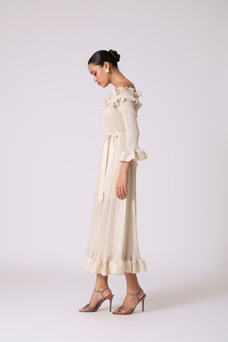 Micayla Dress - Metallic Ivory