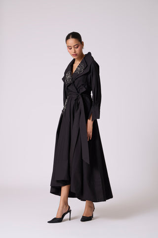 Zora Applique Dress - Black