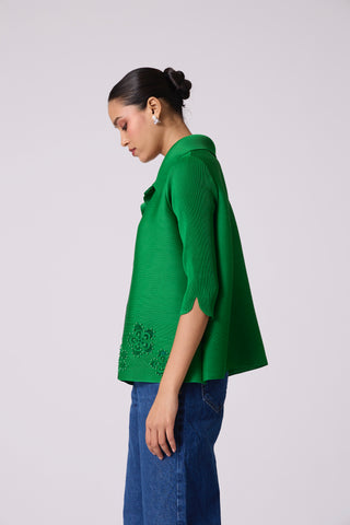 Edith Cutwork Shirt - Green