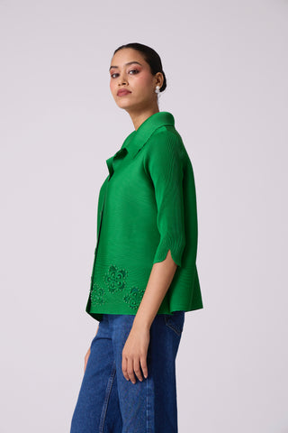 Edith Cutwork Shirt - Green
