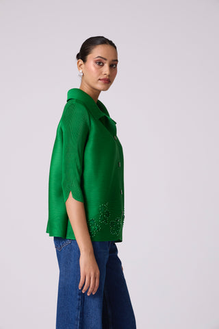 Edith Cutwork Shirt - Green