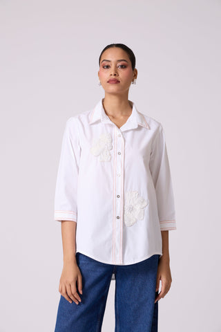 Lucien Applique Shirt - Bright White