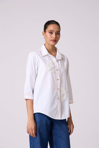 Lucien Applique Shirt - Bright White