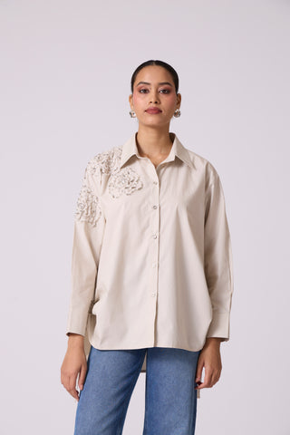 Ian Applique Shirt - Sand