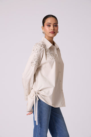 Ian Applique Shirt - Sand