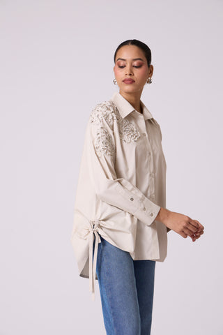Ian Applique Shirt - Sand
