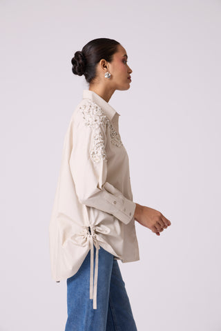 Ian Applique Shirt - Sand