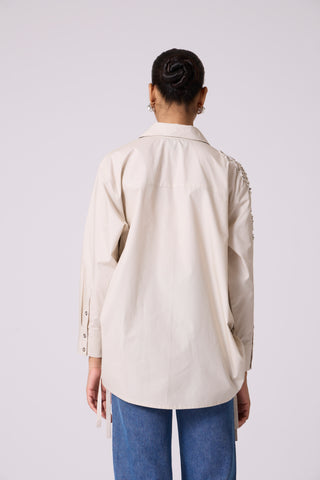 Ian Applique Shirt - Sand
