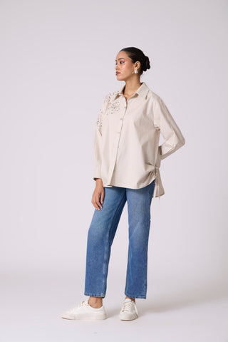 Ian Applique Shirt - Sand