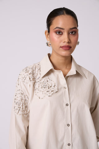 Ian Applique Shirt - Sand