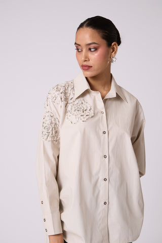 Ian Applique Shirt - Sand