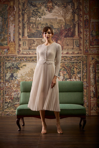 Laurel Crush Dress - Sand Beige