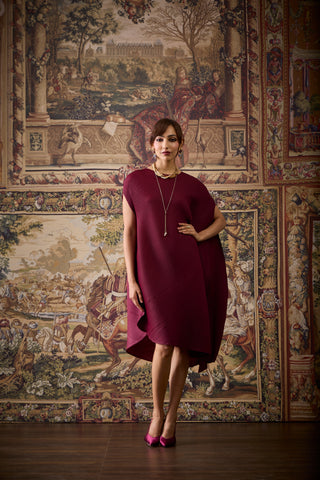 Lanna Drape Dress - Burgundy