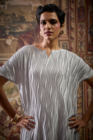 Valerie Satin Dress - Platinum Grey
