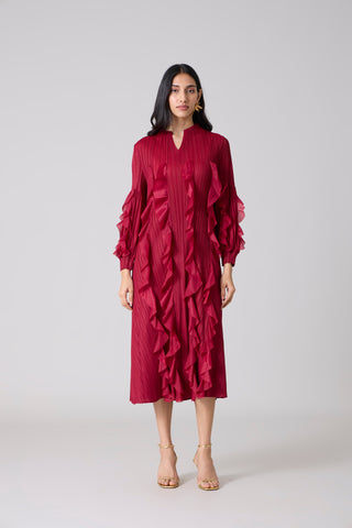 Zilia Dress - Maroon