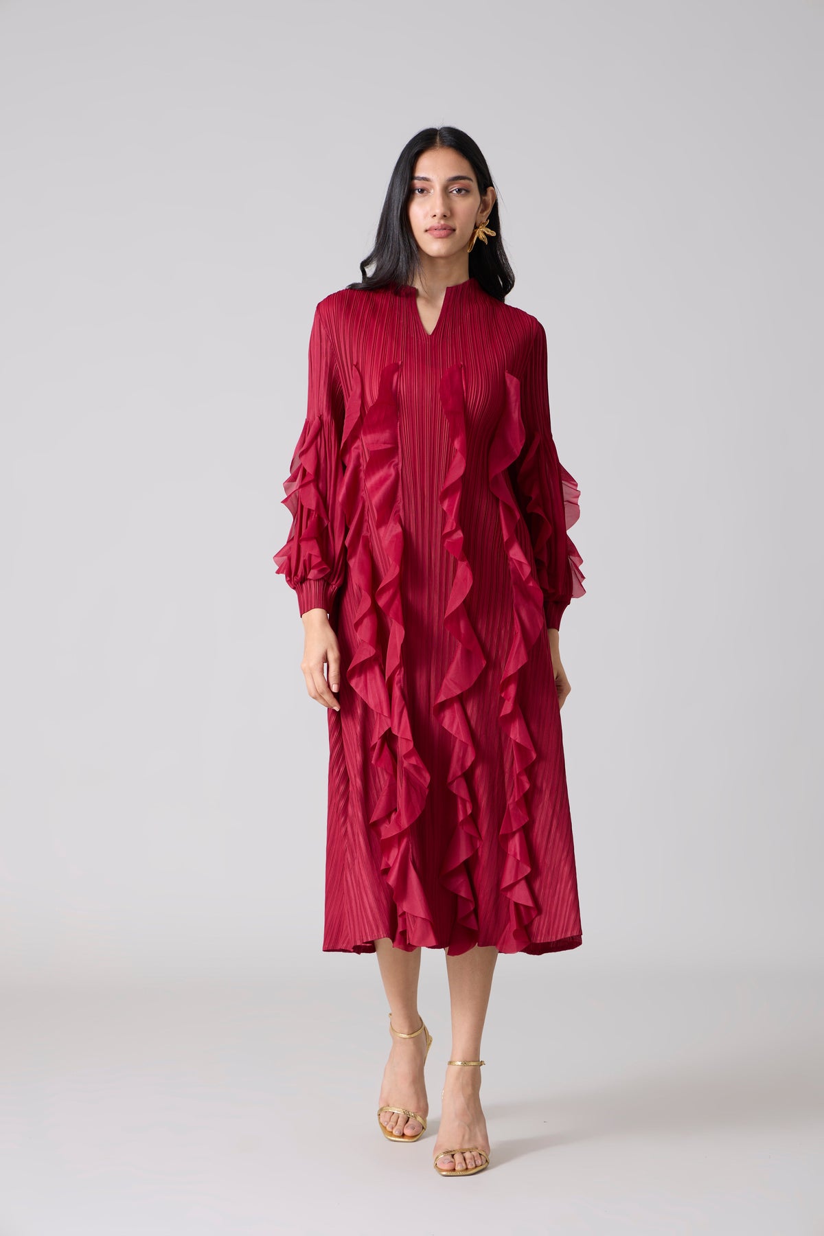 Zilia Dress - Maroon