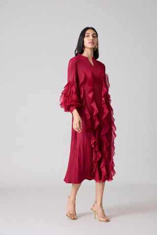 Zilia Dress - Maroon