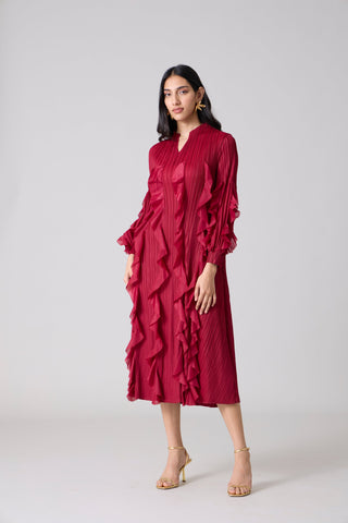 Zilia Dress - Maroon