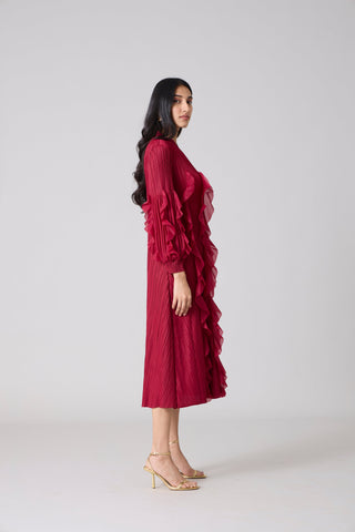 Zilia Dress - Maroon