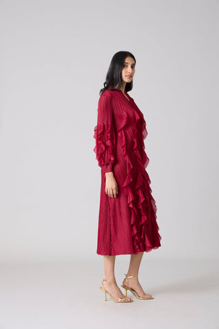 Zilia Dress - Maroon