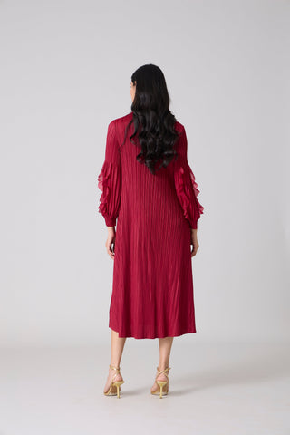 Zilia Dress - Maroon