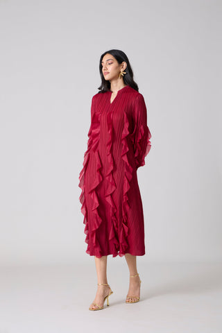 Zilia Dress - Maroon