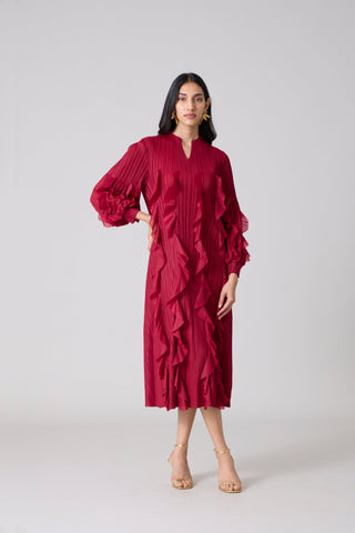 Zilia Dress - Maroon