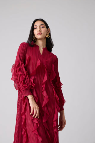 Zilia Dress - Maroon