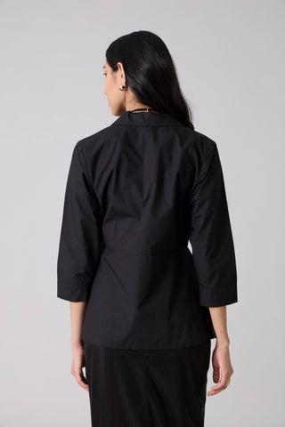 Atrina Applique Jacket - Black