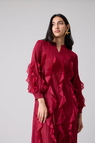 Zilia Dress - Maroon