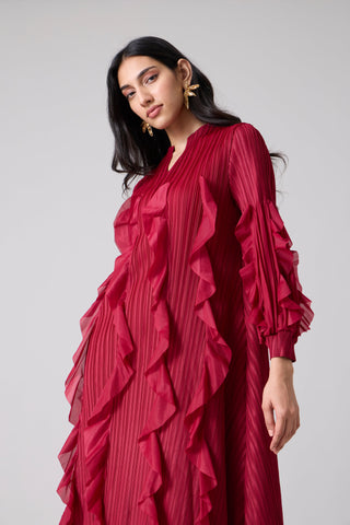 Zilia Dress - Maroon