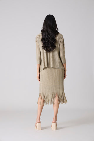 Sasha Fringe Dress - Oyster