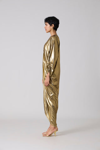 Ezra Metallic Kaftan - Dark Gold