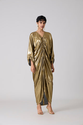 Ezra Metallic Kaftan - Dark Gold