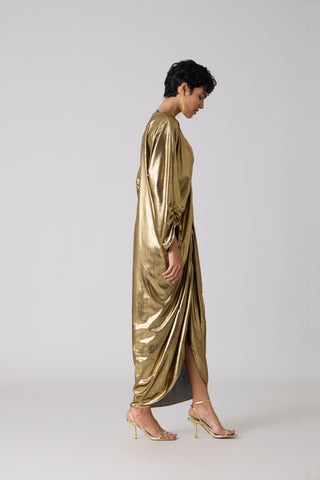 Ezra Metallic Kaftan - Dark Gold