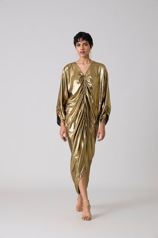 Ezra Metallic Kaftan - Dark Gold