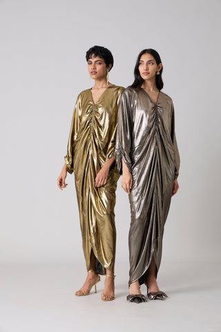 Ezra Metallic Kaftan - Dark Silver