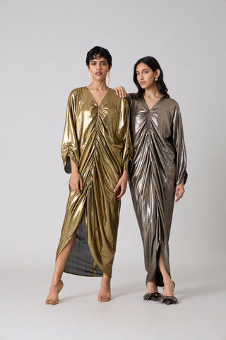 Ezra Metallic Kaftan - Dark Silver