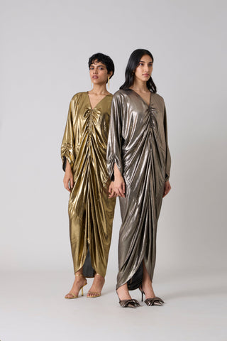 Ezra Metallic Kaftan - Dark Gold