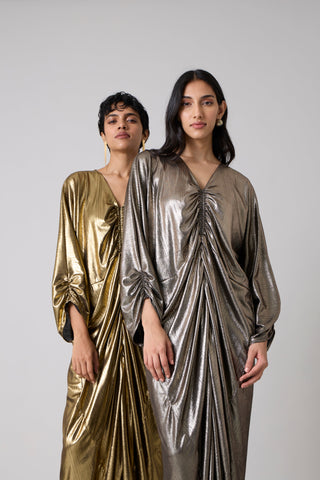 Ezra Metallic Kaftan - Dark Silver