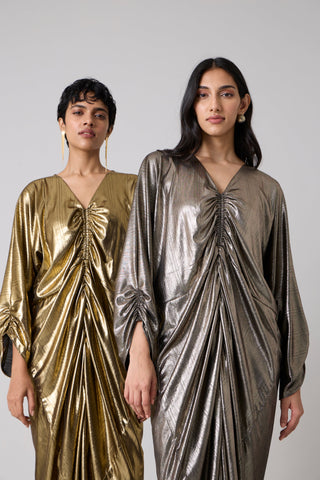 Ezra Metallic Kaftan - Dark Silver