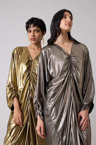 Ezra Metallic Kaftan - Dark Gold