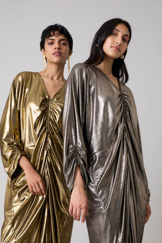 Ezra Metallic Kaftan - Dark Gold