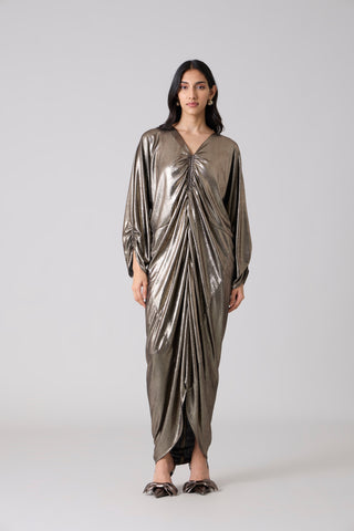 Ezra Metallic Kaftan - Dark Silver