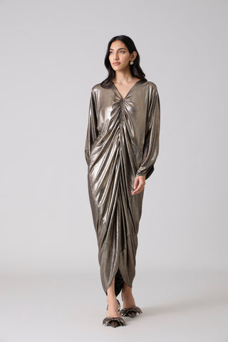 Ezra Metallic Kaftan - Dark Silver