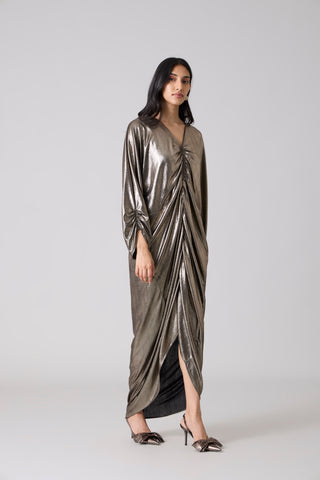 Ezra Metallic Kaftan - Dark Silver