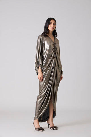 Ezra Metallic Kaftan - Dark Silver