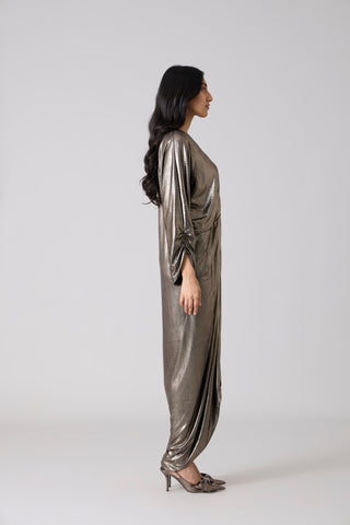 Ezra Metallic Kaftan - Dark Silver