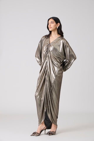 Ezra Metallic Kaftan - Dark Silver